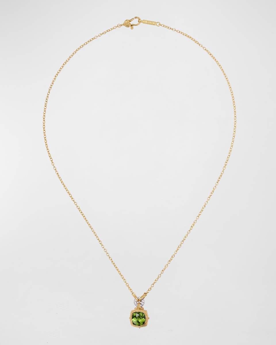 London Blue Topaz and White Diamond Necklace, 18"L